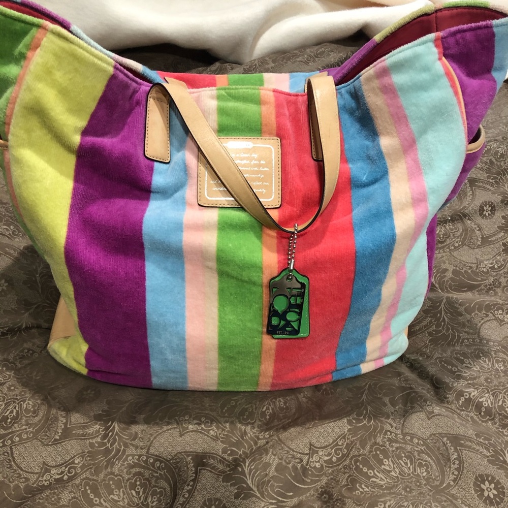 Super Rare COACH Terrycloth Beach Bag